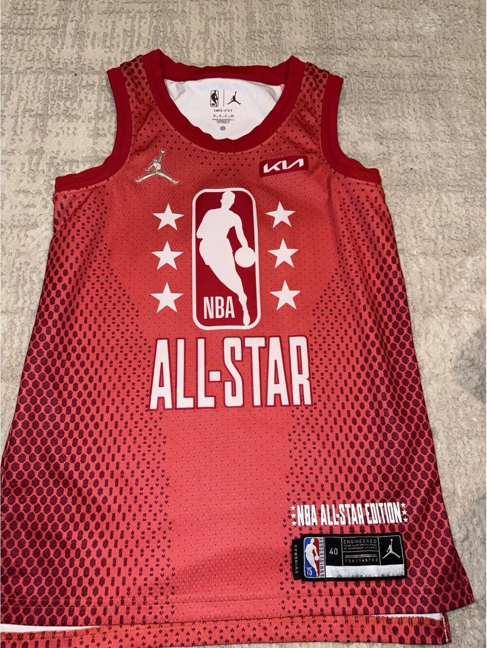 Jordan Nike 2022 NBA All Star Jersey Blank Size 40 Small Red